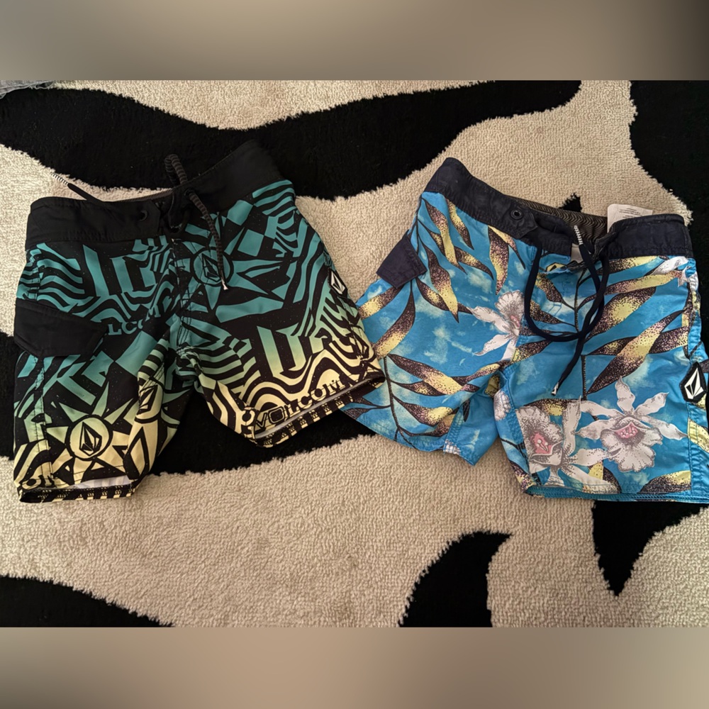 Volcom Kids Swim Trunks - Black, Green, Blue, Gold